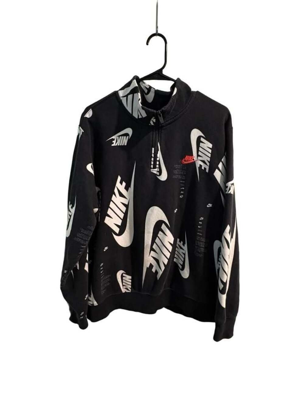 Nike Sportswear Club Fleece Half-Zip AOP All Over Print Swoosh Pullover Sweatshi